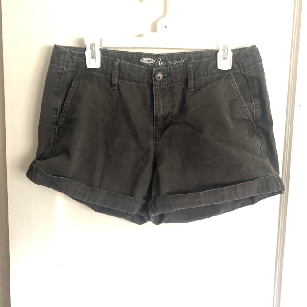 Gray denim shorts